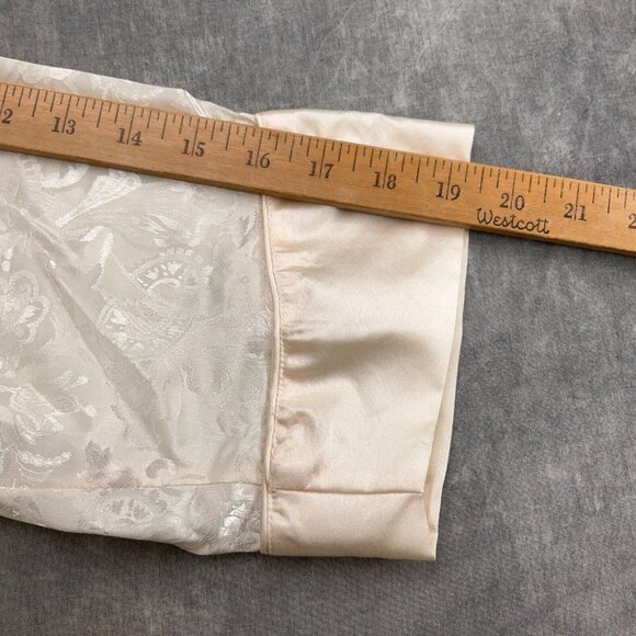 Victoria's Secret Robe Women Small Ivory Tasseled Belt Floral Damask Long Flaw‎ - Picture 11 of 14